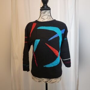 80's Vintage Refernce Point By Dray Coloful Abstract Sweater